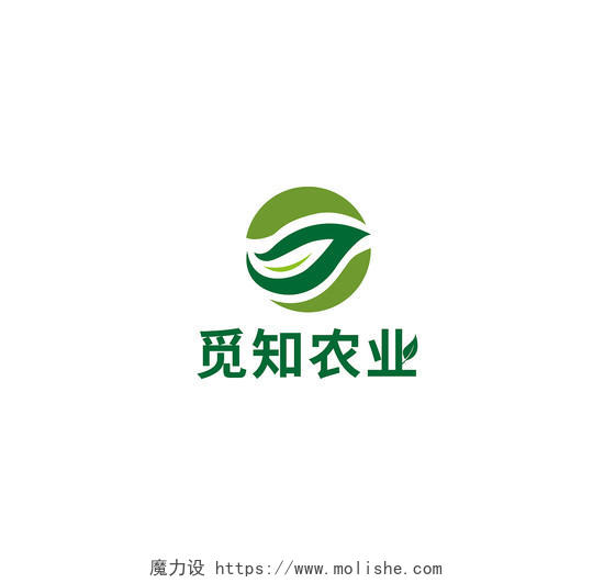 绿色简约风觅知农业农业logo